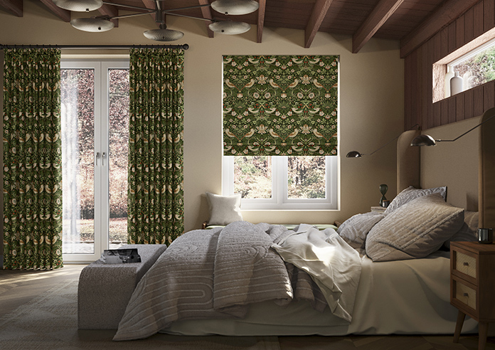 William Morris Strawberry Thief, Nettle - Roman Blind - Image 3
